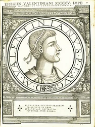 Valentiniano el Joven, ilustración de Imperatorum romanorum omnium orientalium et occidentalium verissimae imagines ex antiquis numismatis